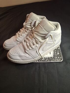 Size 12 All-White Nike Jordan 1 High Top